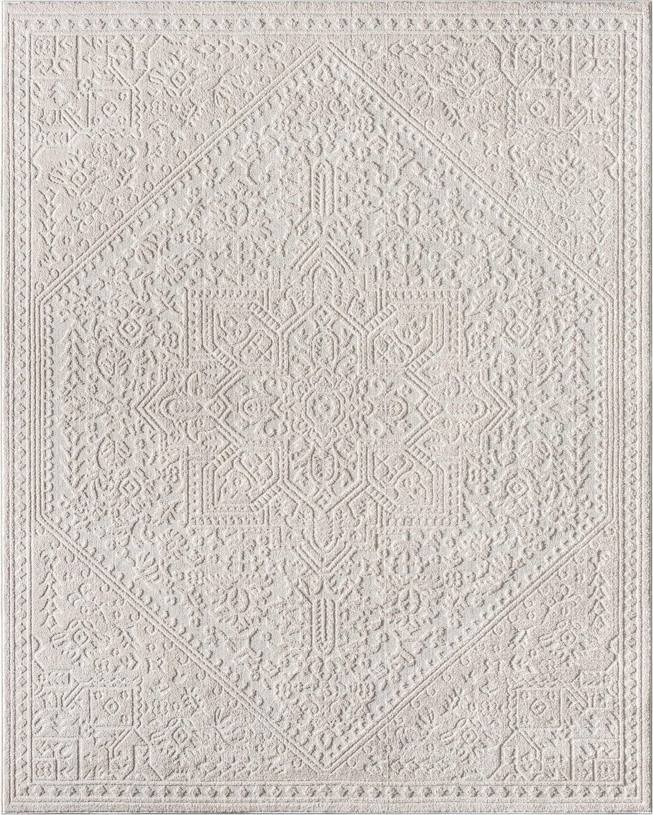 Well Woven Harlow Collection Cloud Medallion Ivory – Modern Tribal Minimalist…