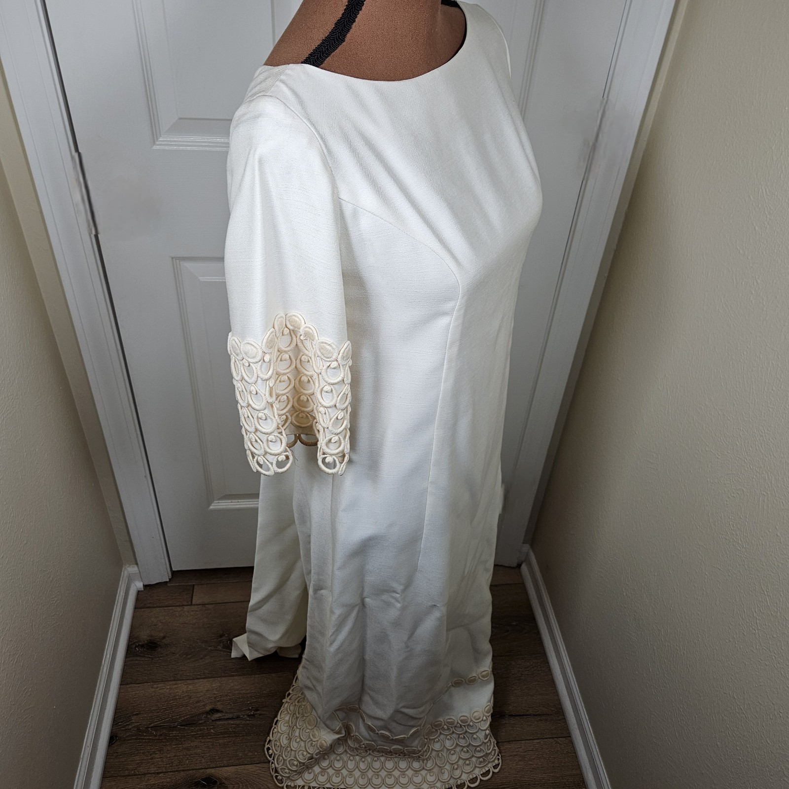 Vintage 1940s Emma Domb Maxi Dress Sz 9 Ivory Cottage Victorian Wedding Fairy