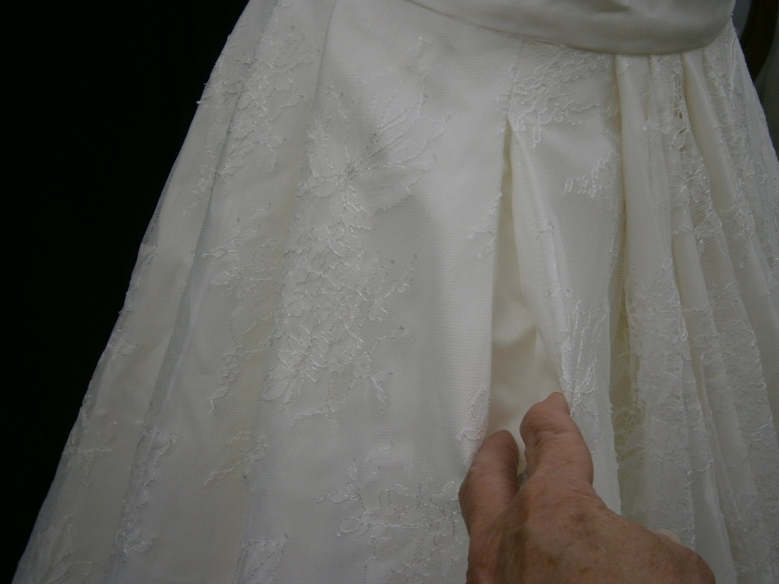 Designer Wedding SKIRT ONLY Separate 10 A-Line Lace Scallop Hem Pockets Buttons