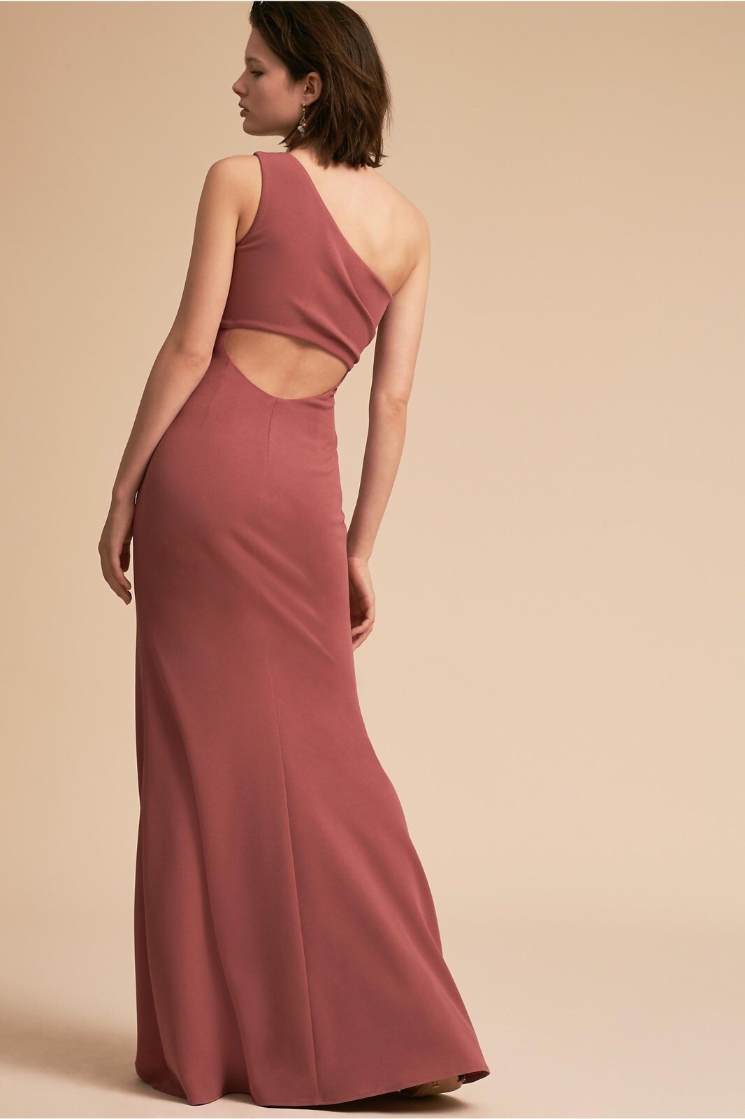 BHLDN Katie May Size 18 Pink Gwyneth One Shoulder Column Full Length Gown Dress