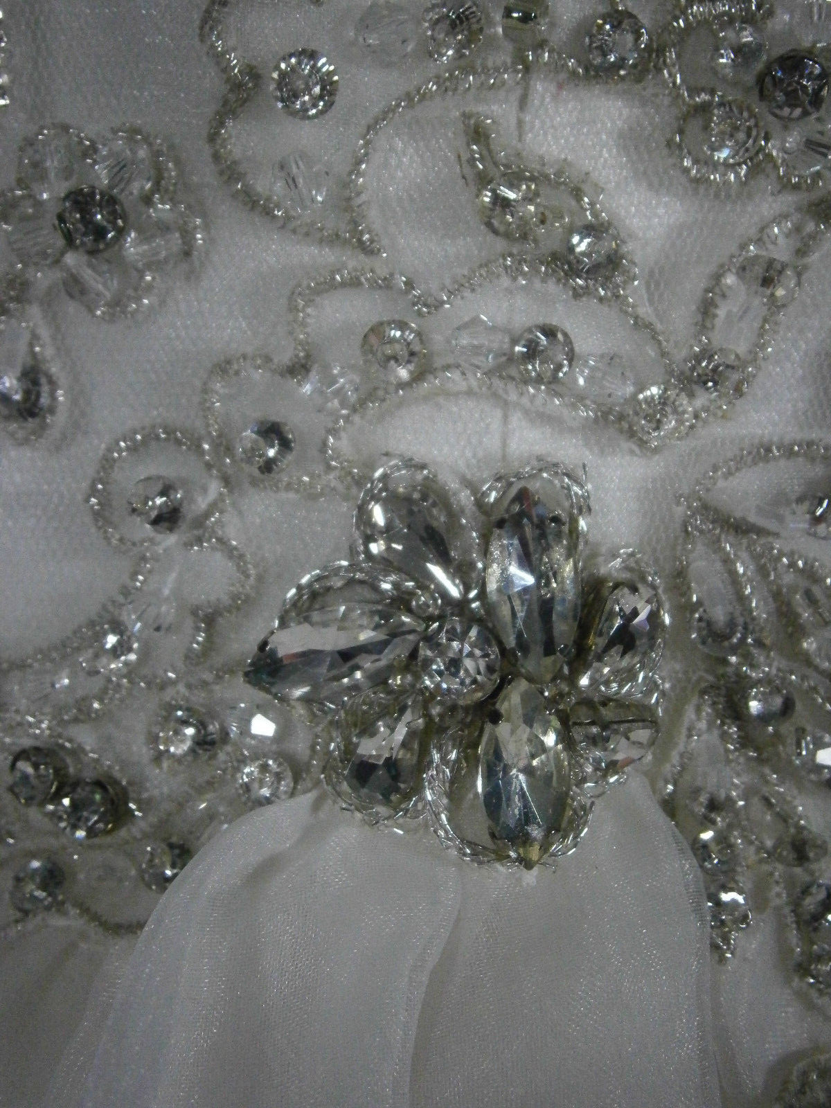 Ysa Makino Wedding Dress Silk Ball Gown 10 White Blush Pink Crystals Layers
