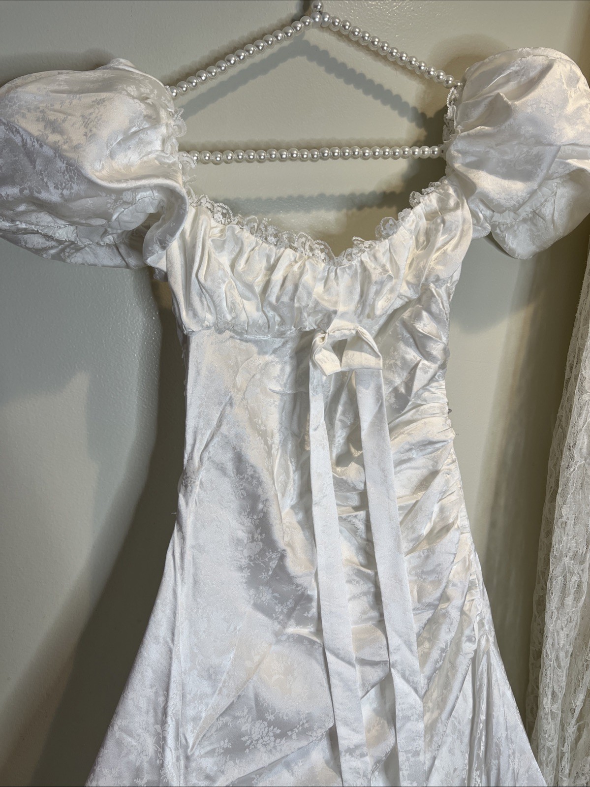 For Love & Lemons Aurelia Jacquard Embellished Silk Lace Vintage Wedding Gown 4