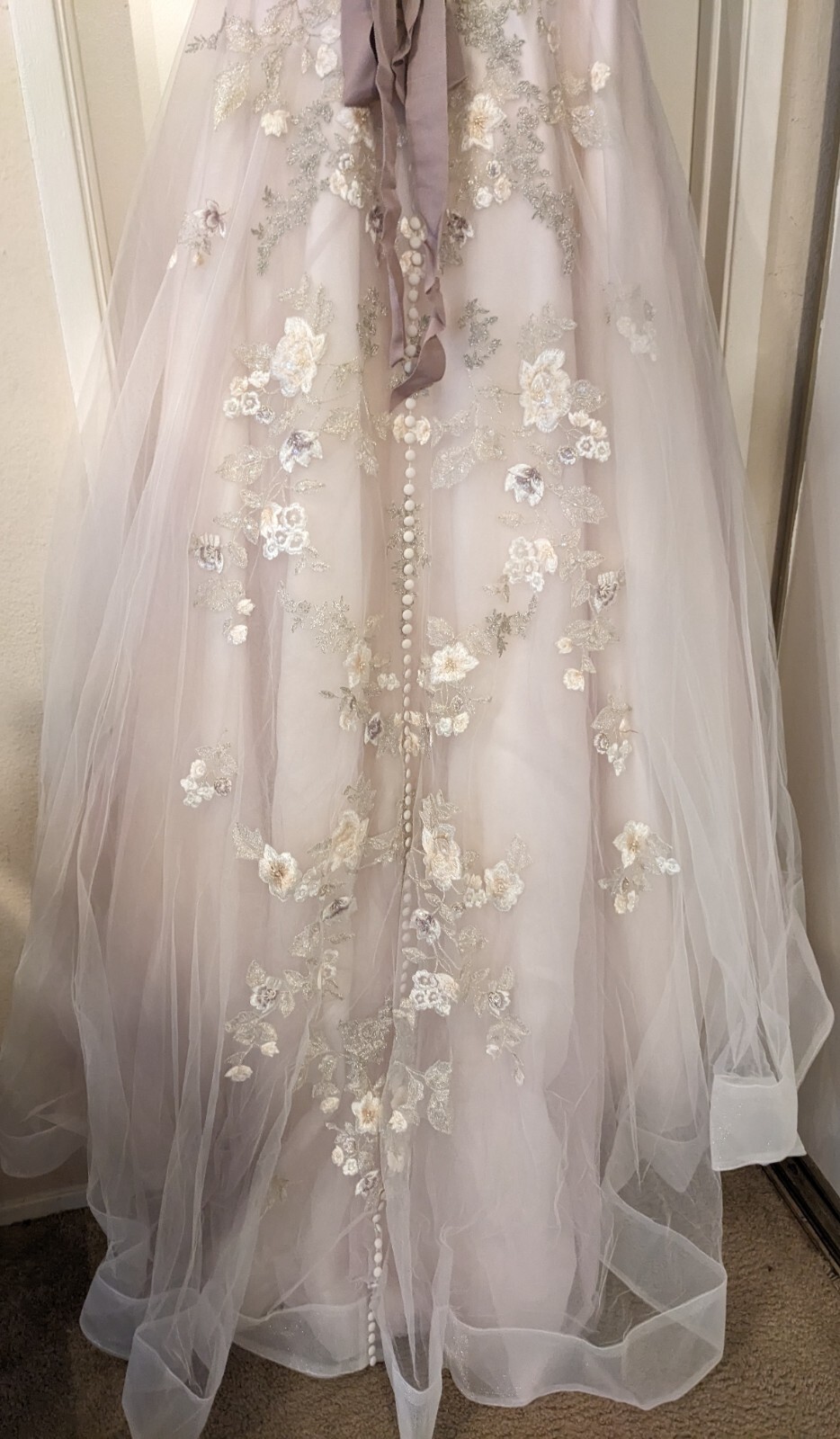 Melissa Sweet Mauve Floral Embroidered Tulle Wedding Dress NEW Tags Sweetheart