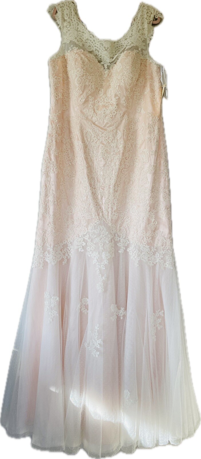 Eureka Wedding Dress Women’s 3XL New With Tags Pink/White Lace Tulle Style 3510