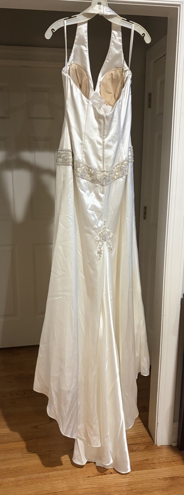 Galina Signature Halter Satin Wedding dress Bustle Train Ivory 10