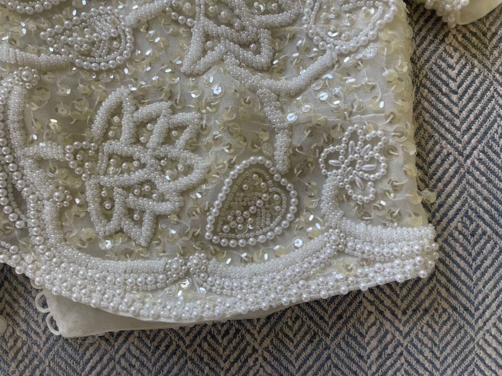 Vintage Beaded Alfred Angelo Wedding Gown Topper Bolero Jacket