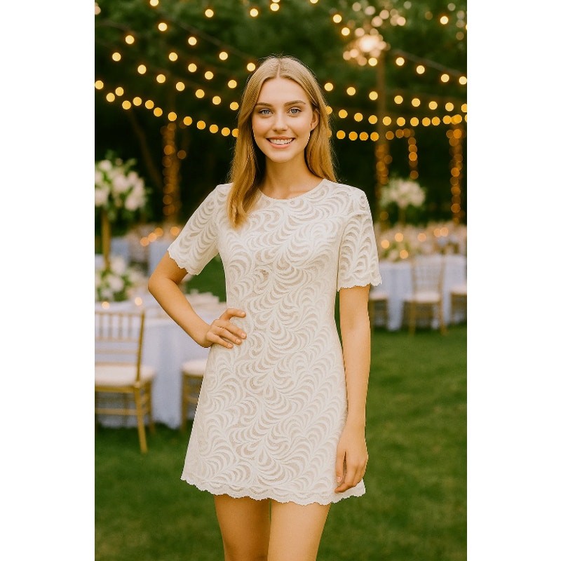Grace Loves Lace Midi Dress Womens Small White Beige Lined Wedding Australia