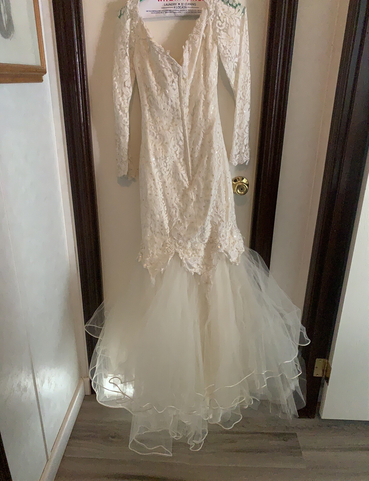Vintage Bridal Originals Wedding dress Petite8 ivory Long Sleeve Mermaid Trumpet