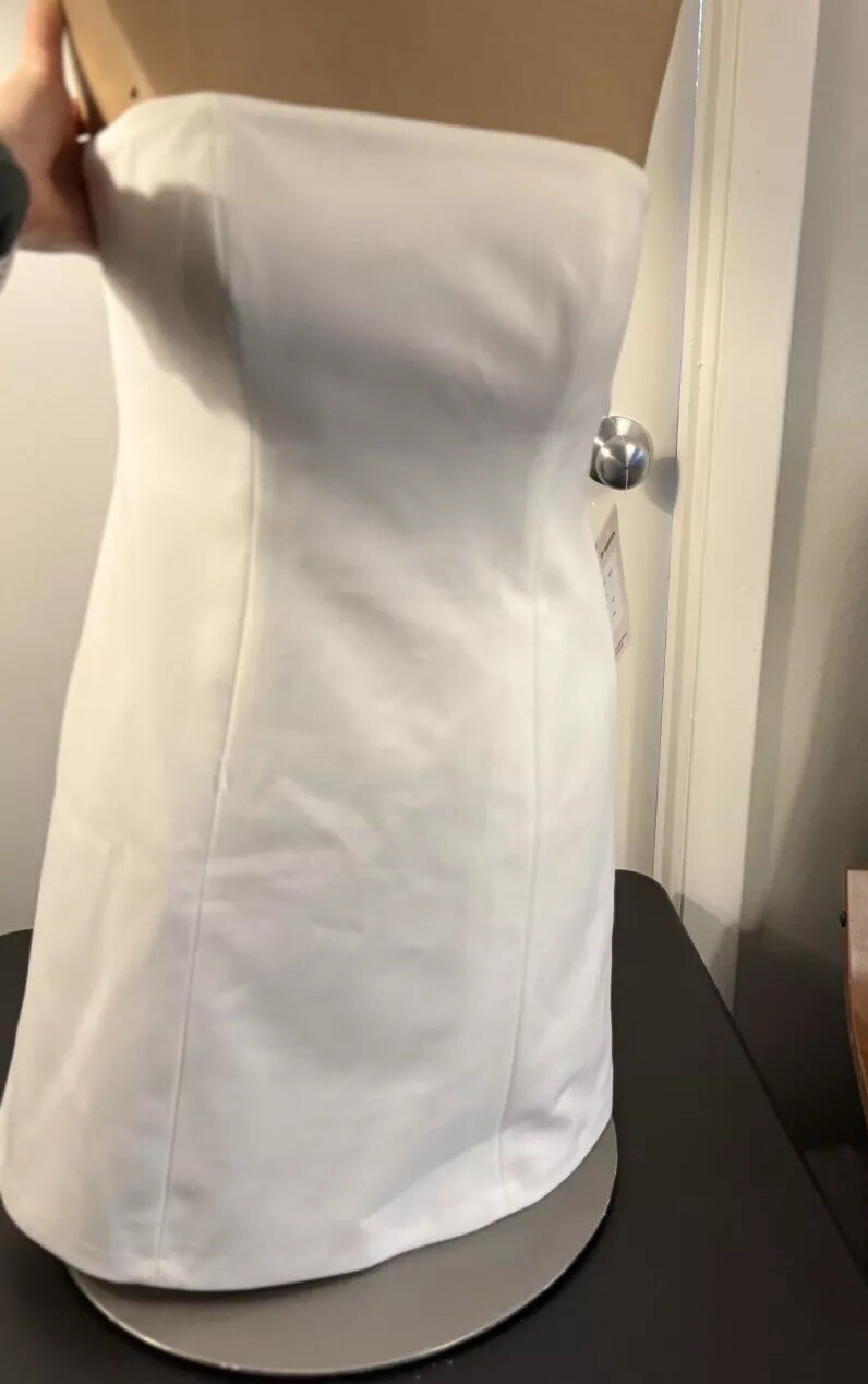 By Watters Strapless Mini Dress Size 2 White with Inner Boning