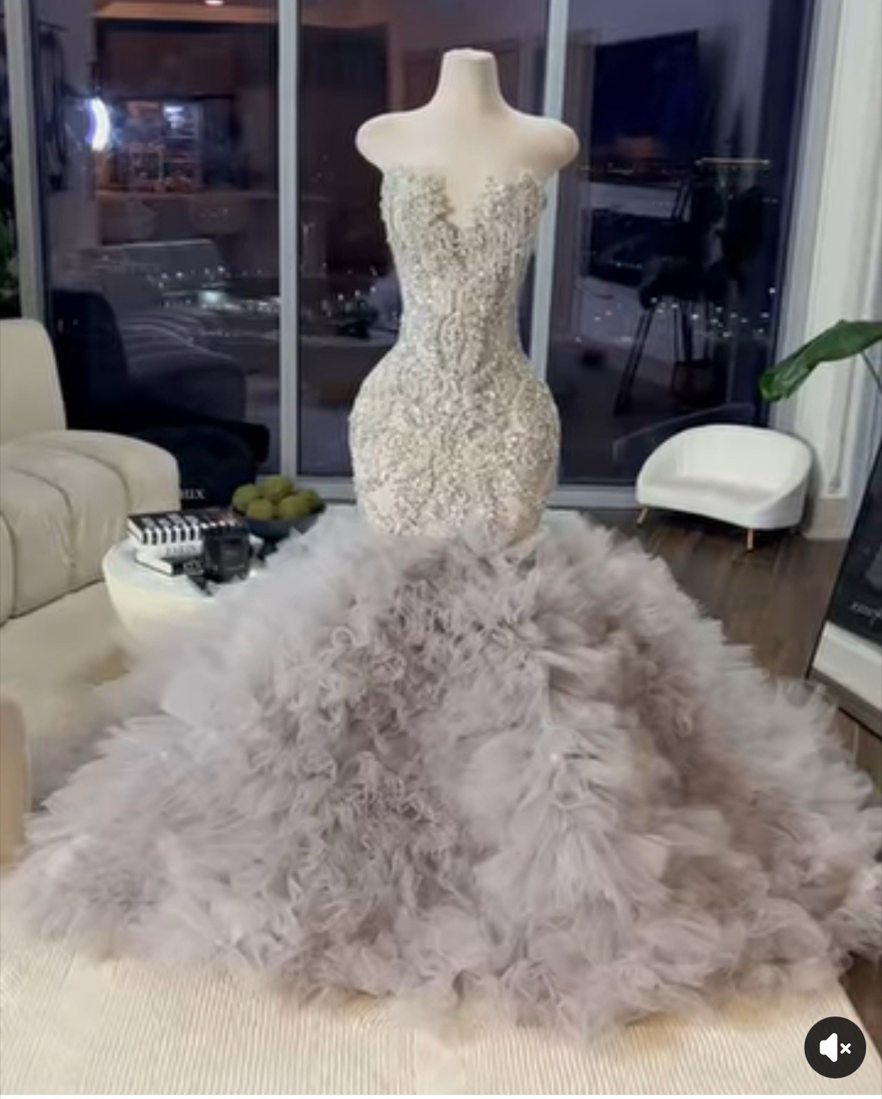 Custom Corset Beaded Dress Size 4/6