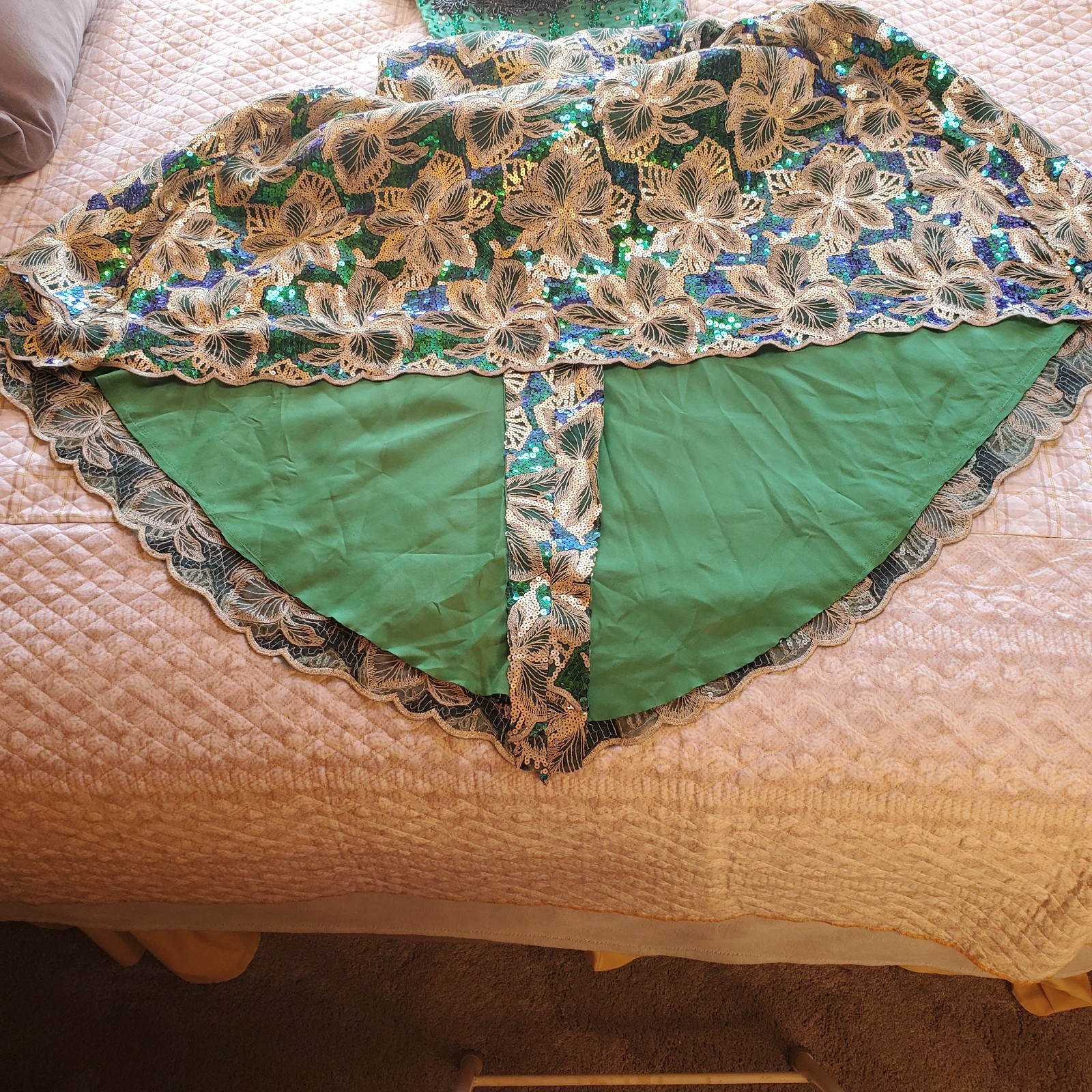 Custom Made Sequined Mermaid Gown with Train Built in Corset