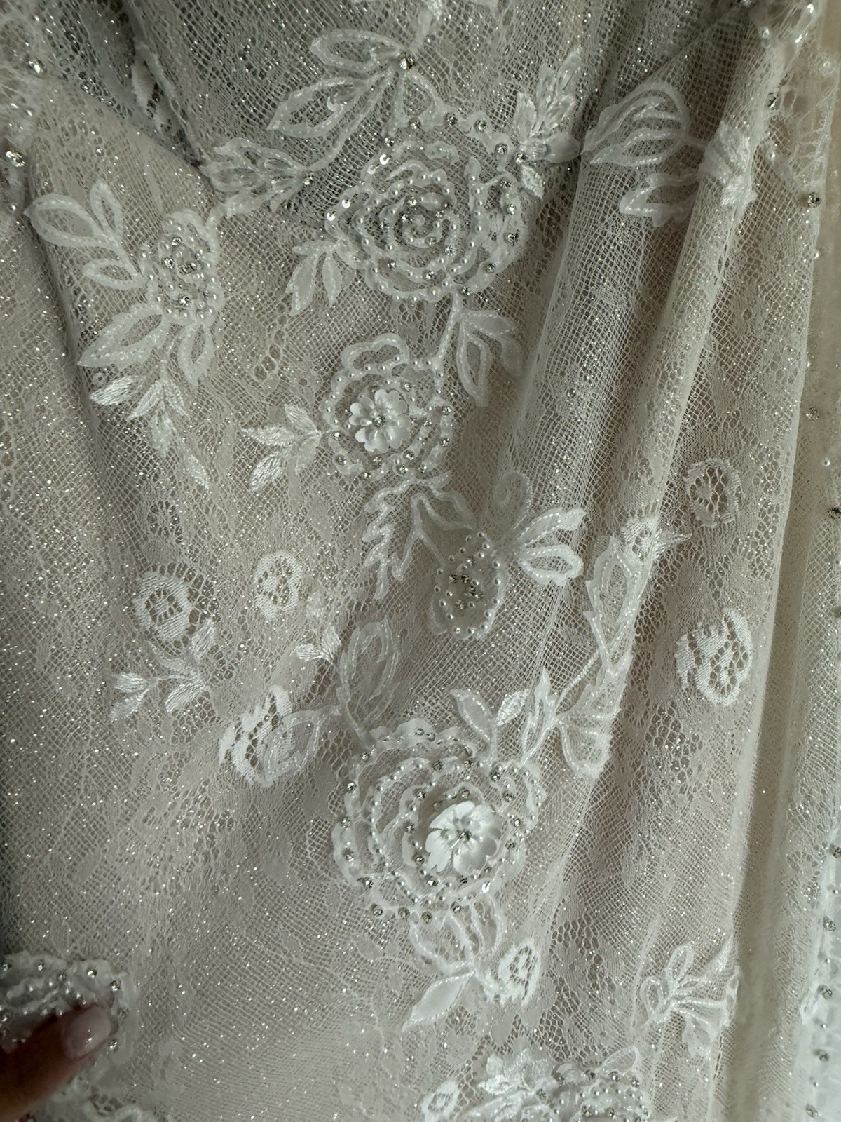 Chic Nostalgia Ivory Lace Sweetheart Off-Shoulder Sheath Train Dress 8