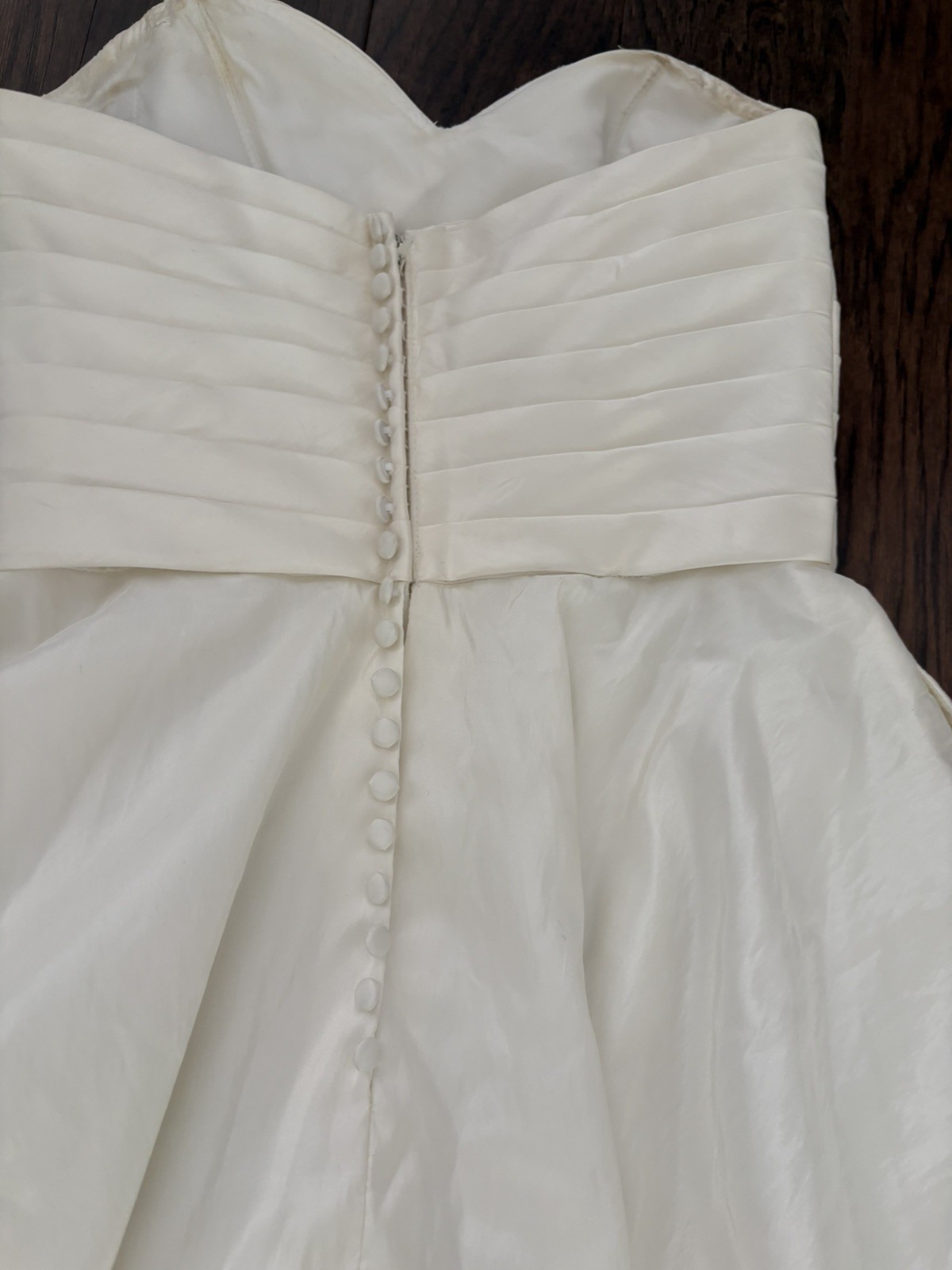 Classic Strapless Tea Length Midi Wedding Dress Gown Ivory Size 12, Has Pockets