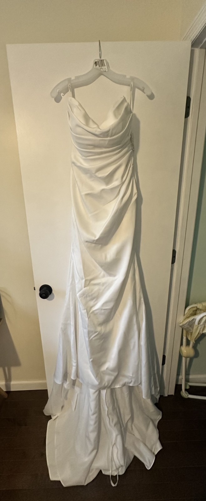 Strapless Draped Mermaid Wedding Dress, size 12 NWT never altered, soft white
