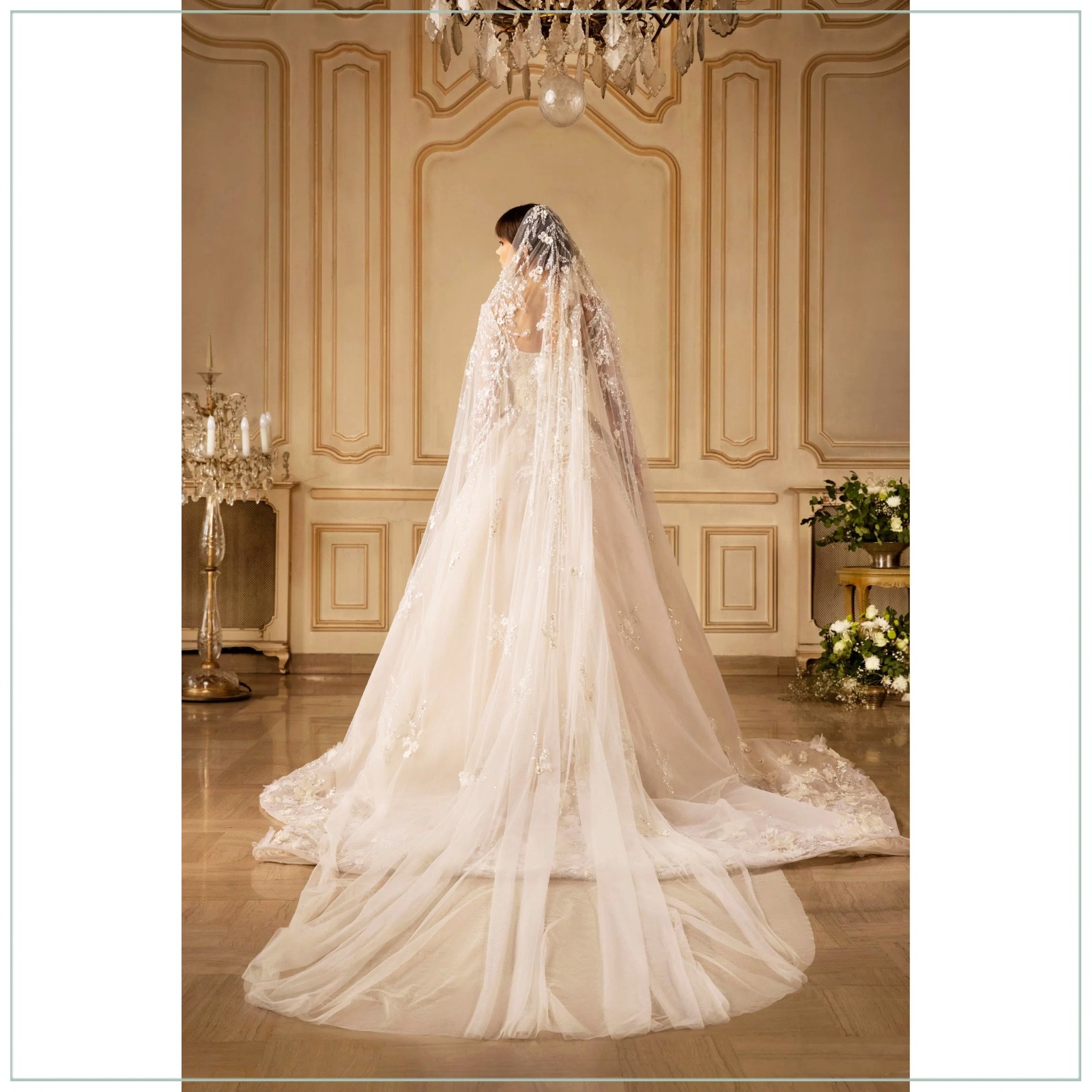 $21,750 Saiid Kobeisy Beaded Crystal Pearl Embellished Tulle Runway Bridal Gown