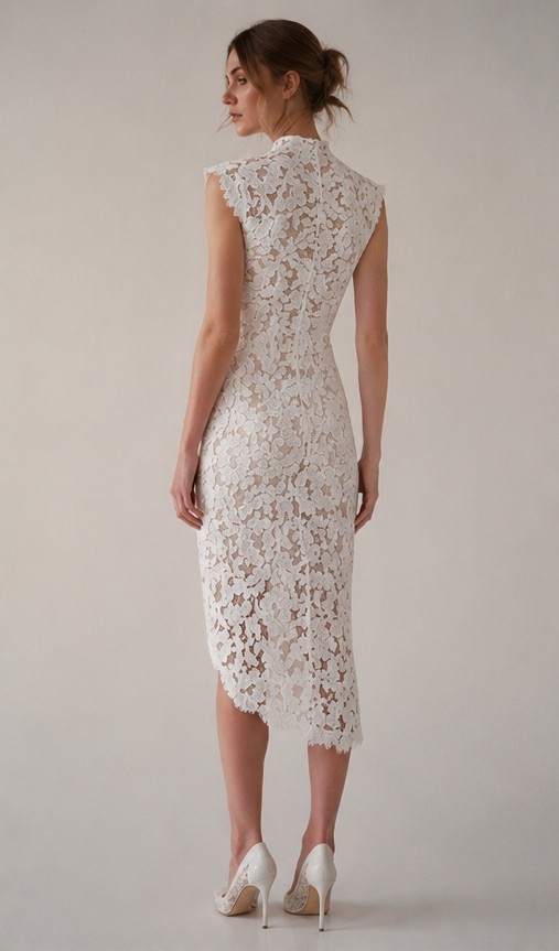 LOVER The Label Lace Midi Dress AU 8 Ivory Bridal Engagement Designer RRP $995