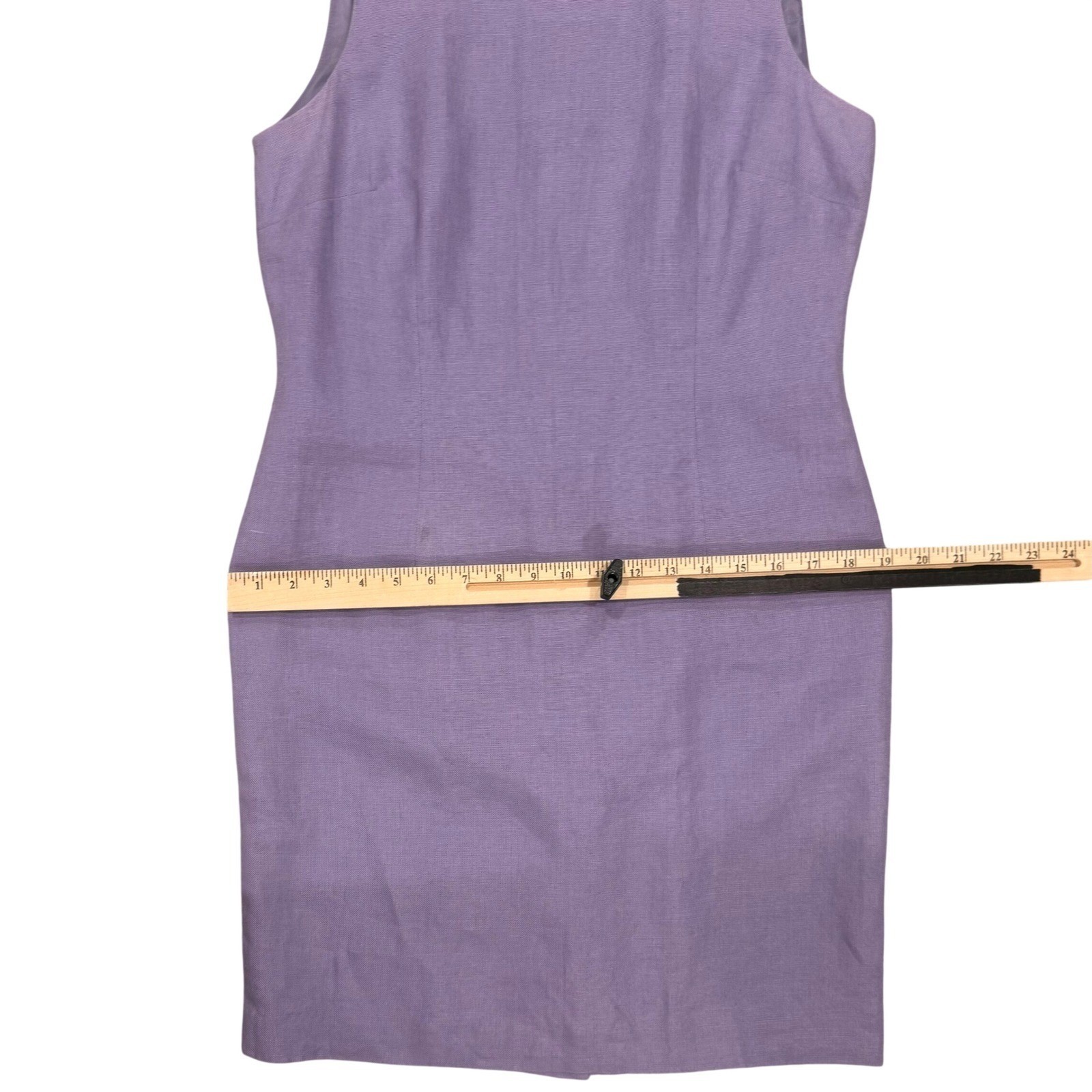 Talbots Irish Linen Sheath Dress Orchid Purple Sleeveless 8P Resort Wedding FLAW