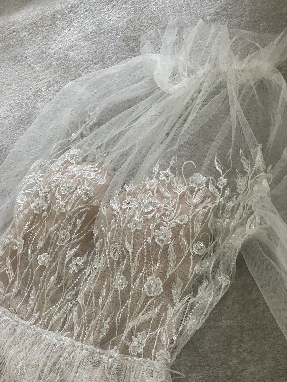 POLLARDI FRAGILITY Wedding Dress 08146.00.17 transparent dress, US 8, UK 10