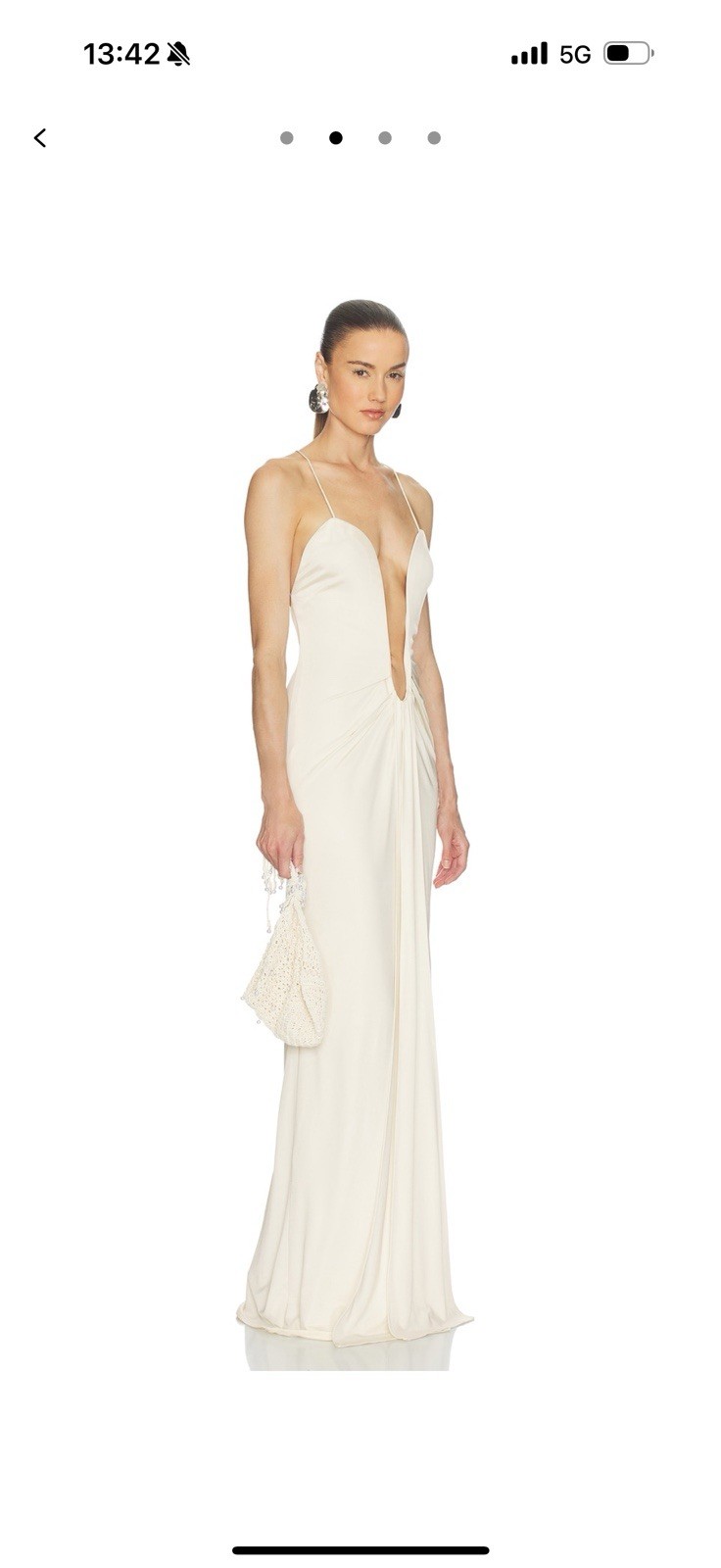 Helsa Ivory Sleeveless V-Neck Full-Length Column/Sheath Wedding Dress