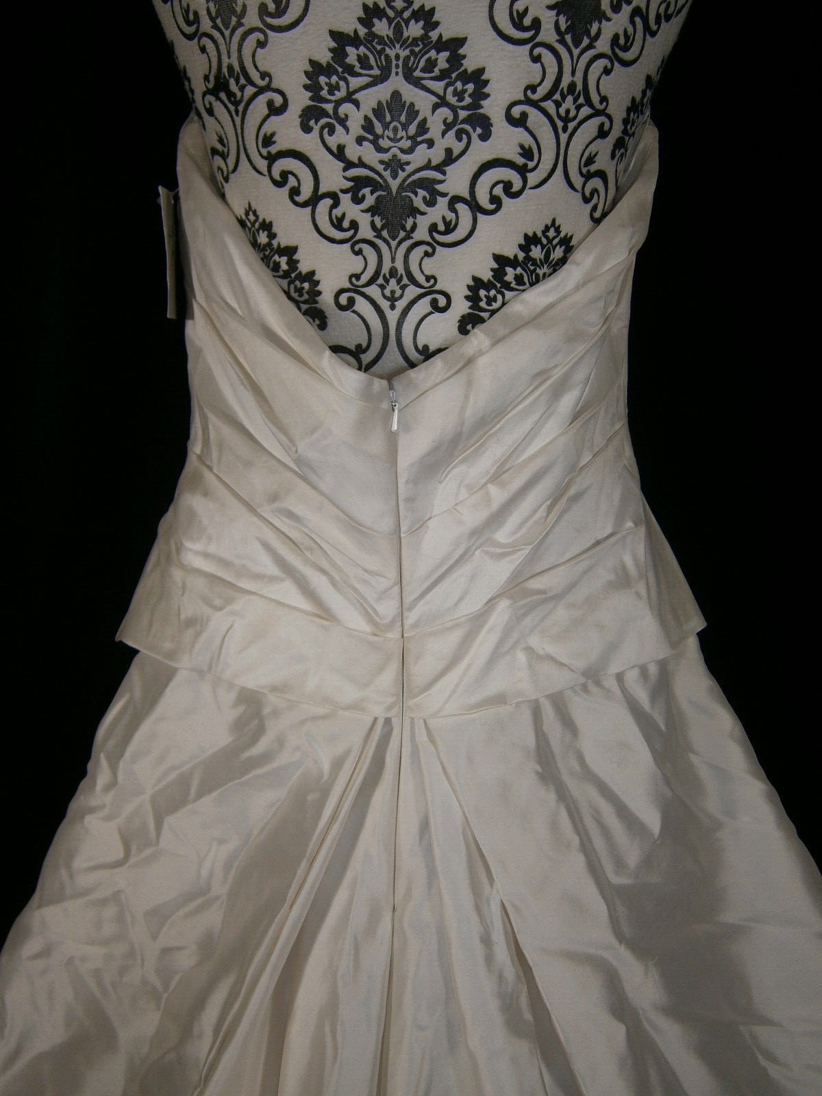 Watters Brides Wedding Dress 14 Silk Satin White Ivory Strapless Bow NWT $1,399