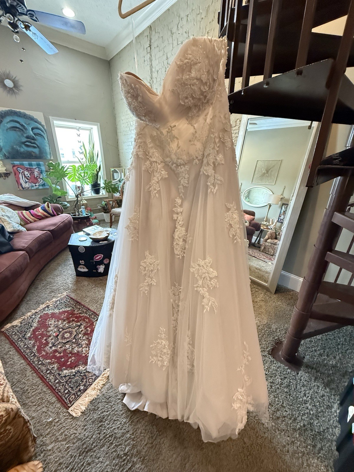 Morilee by Madeline Gardner A-Line Sweetheart Ivory Lace Tulle Dress 20