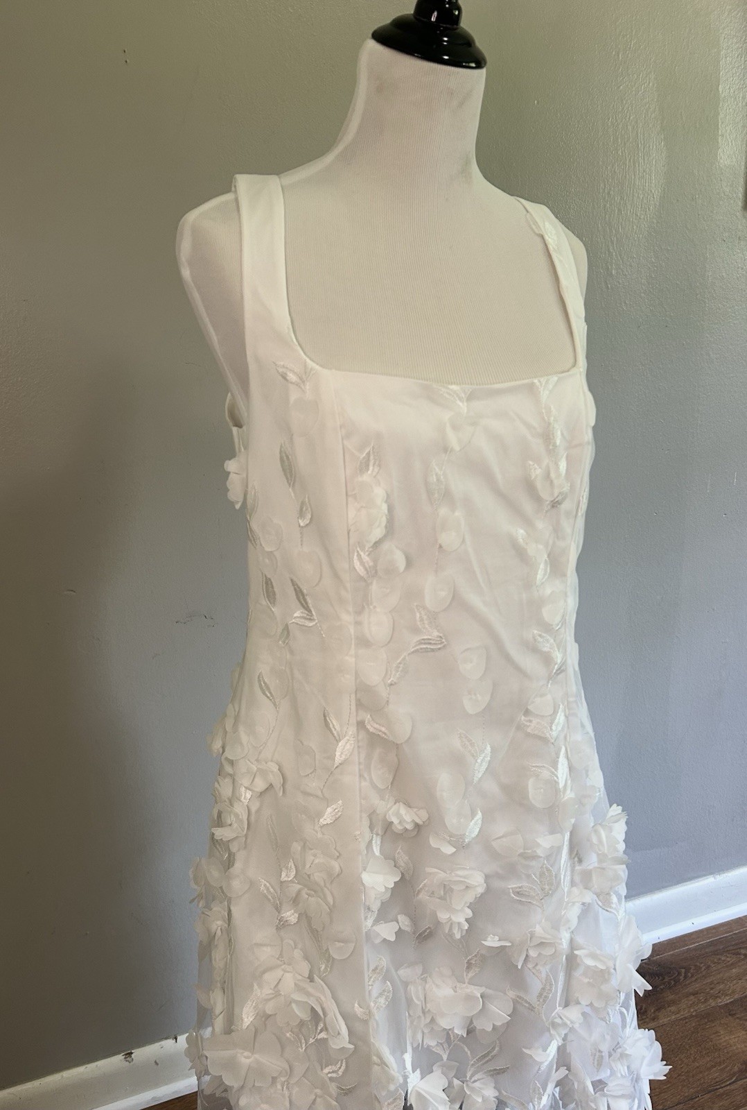 Show Me Your Mumu 3D Floral Dress White Embroidery XL Bridal