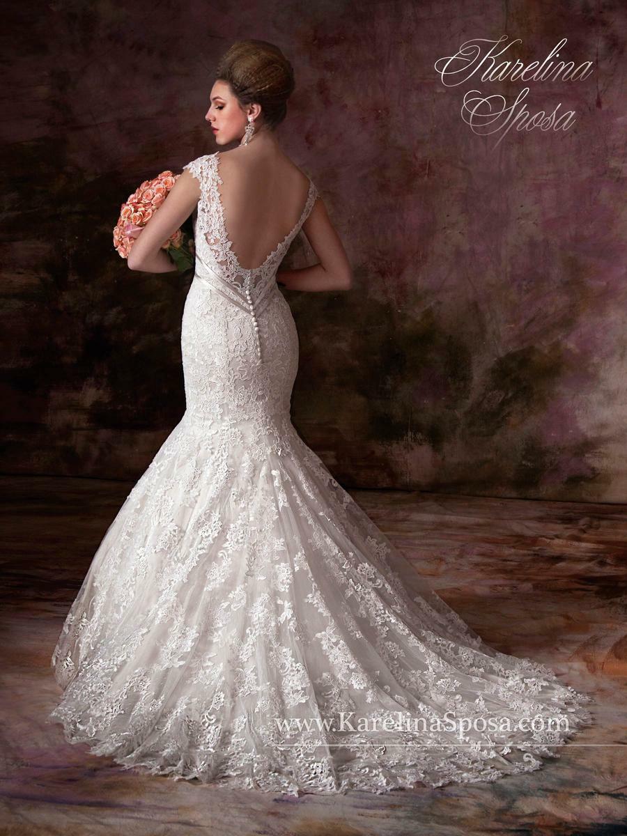 Mary’s Bridal Wedding Dress C7997 Mermaid Fit Flare Queen Anne Off Shoulder Lace