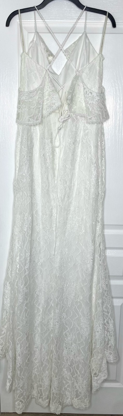GALINA Off-White Lace V-Neck Cold Shoulder Bridal Wedding Dress Gown 14 US = XL