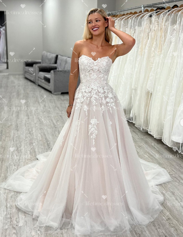 New Arrival Wedding Dresses Off Shoulder Blush Pink Backless Bridal Gowns