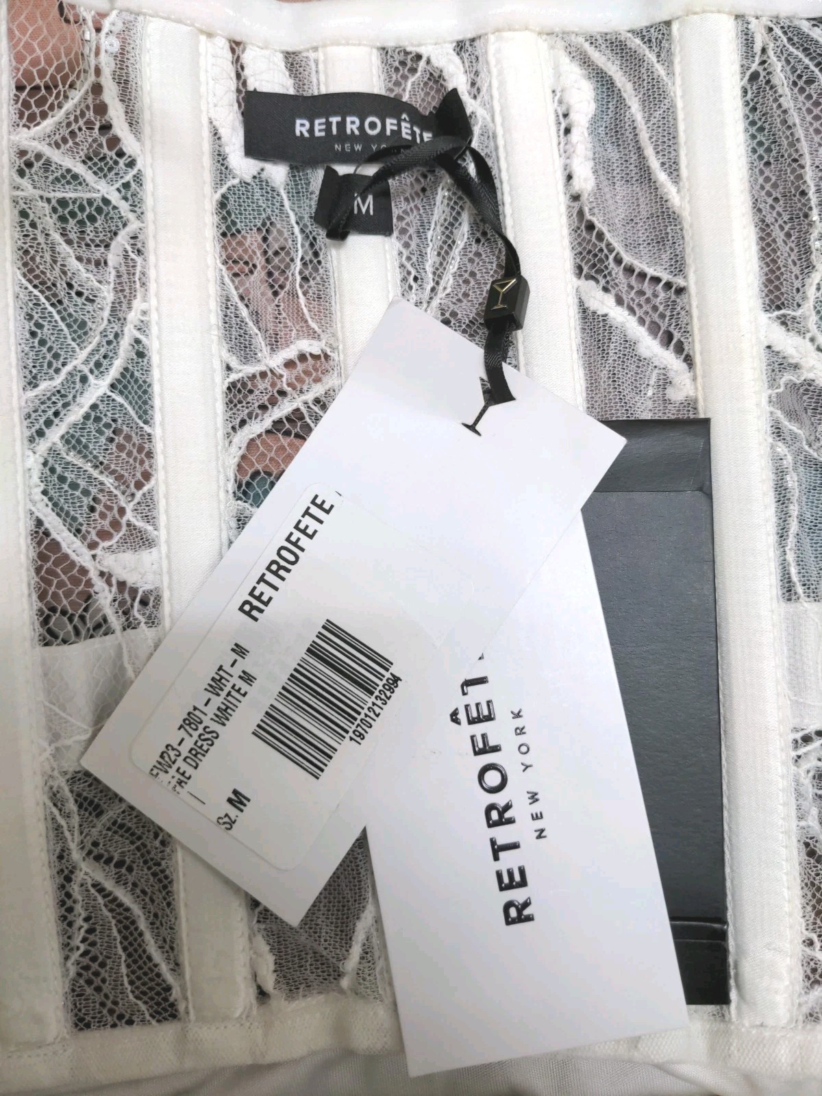 New Retrofete Fae Embellished Wedding Dress White Sz M