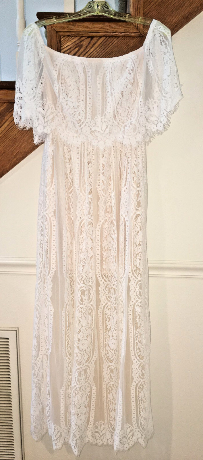 WOMENS NEW CAROLINE BALTIC BORN LACE DRESS Maxi IVORY SHOWER Long WEDDING SIZE M