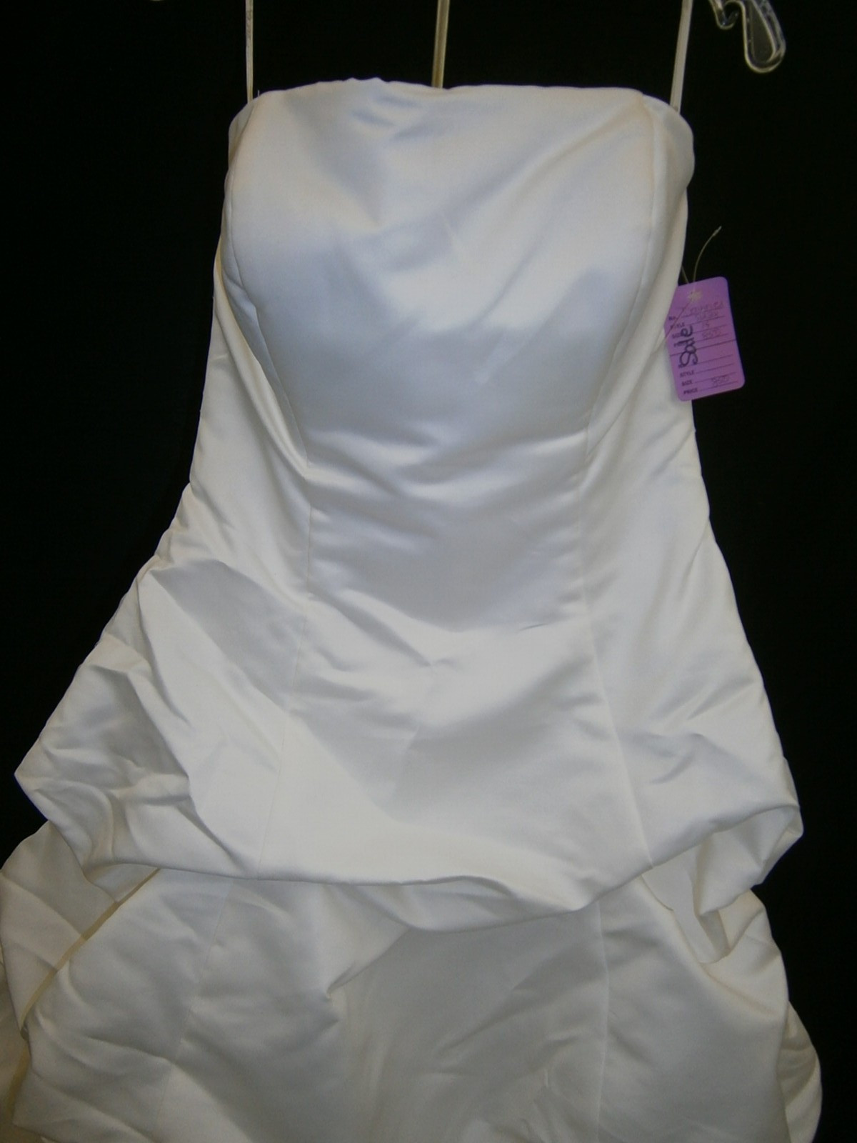 DaVinci Wedding Dress 12-14 Off-White Strapless Draped Satin Elegant