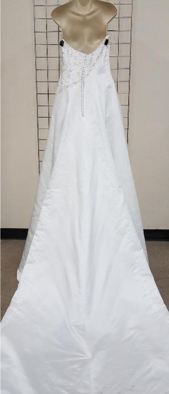 Maggie Sottero Strapless Sequined Rhinestone Embellished Wedding Gown Sz 8 T80