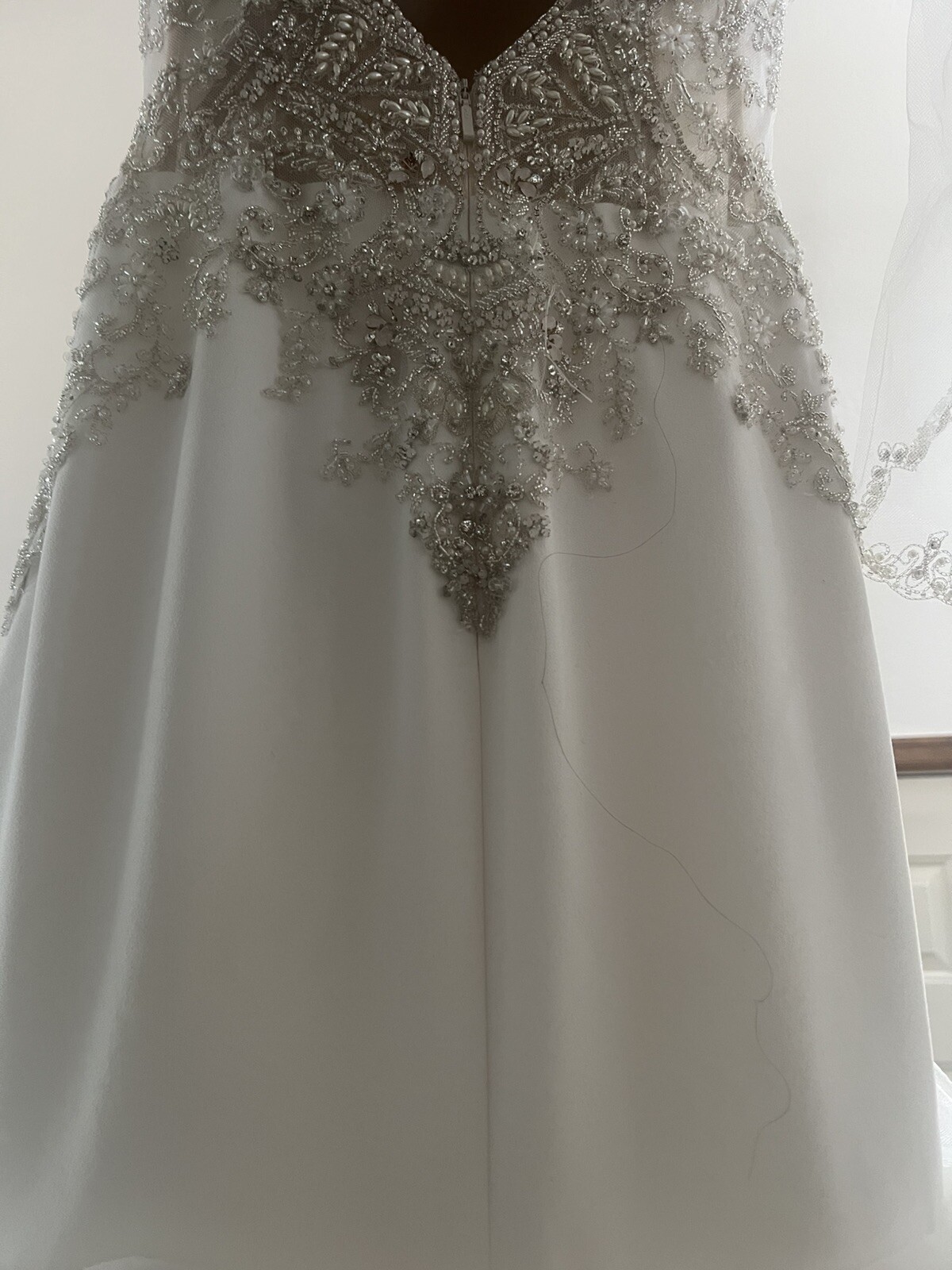 Beautiful Mermaid Beaded Wedding Dress Detachable Ruffle Rhinestone Train Custom