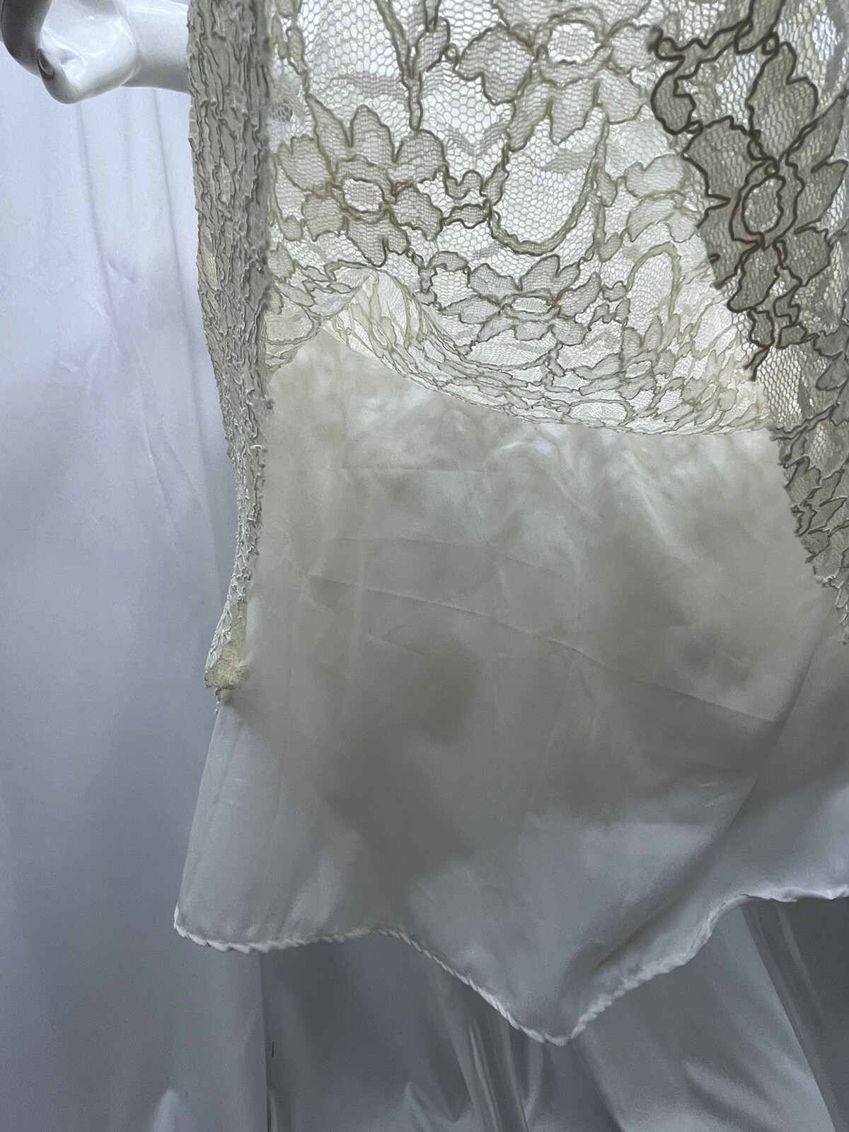 Bari Jay Sz 6 Tea Length Ivory Wedding Dress Strapless Tulle Retro Fit and Flare