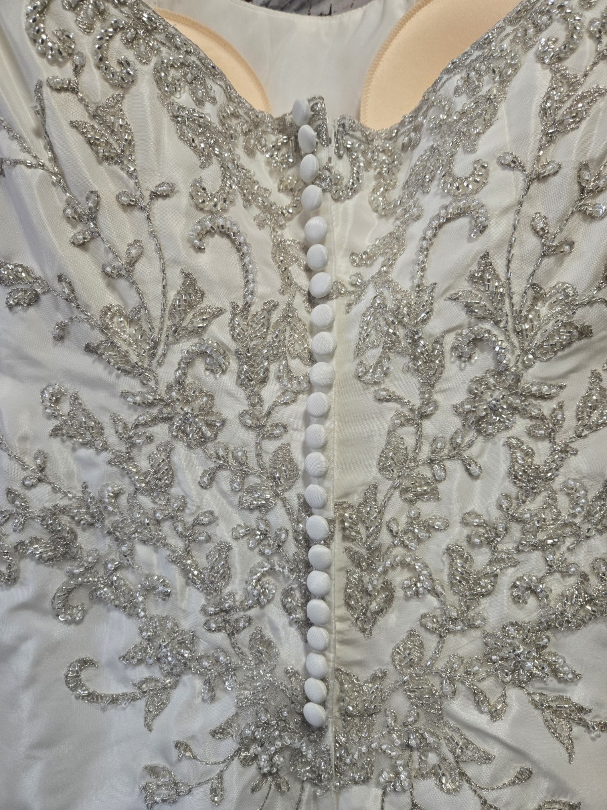 Venus Strapless Ivory Ball Gown Wedding Dress Taffeta Beading Embroidery Size 10