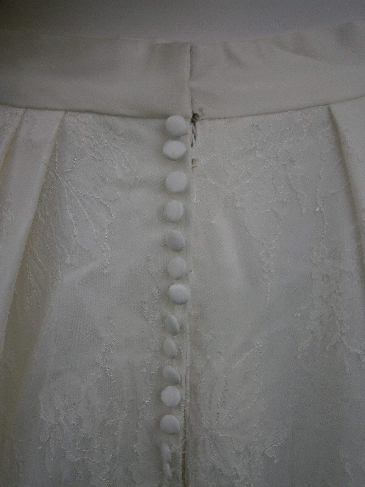 Designer Wedding SKIRT ONLY Separate 10 A-Line Lace Scallop Hem Pockets Buttons