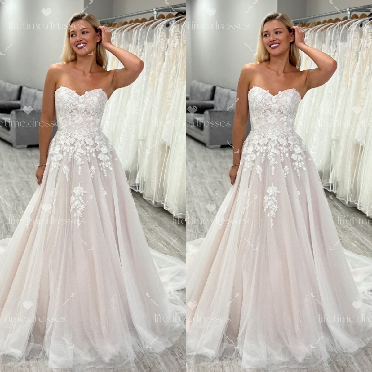 New Arrival Wedding Dresses Off Shoulder Blush Pink Backless Bridal Gowns
