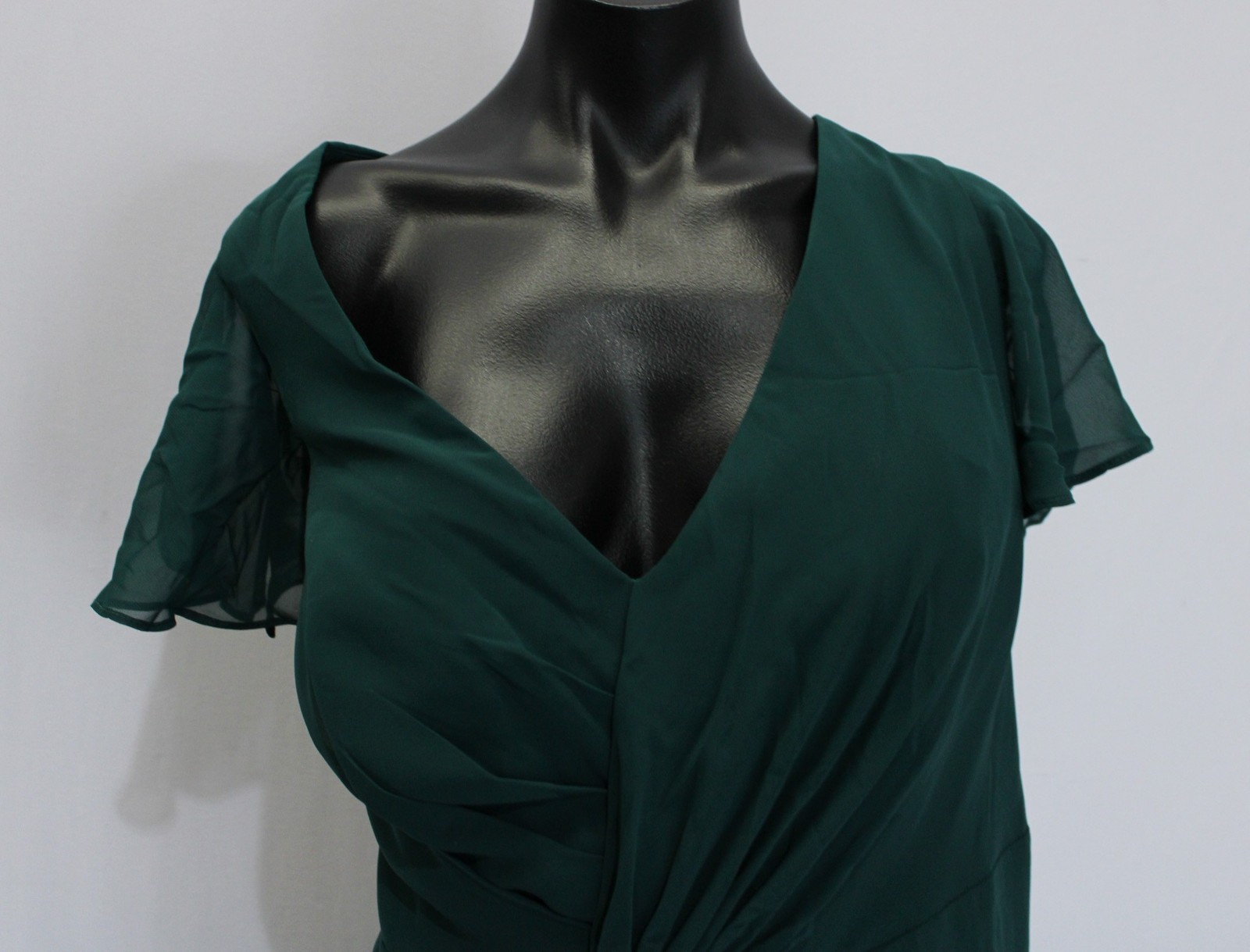 Azazie Women’s Soren A-Line Pleated Ruched Chiffon Dress AP2 Pine Size: A24