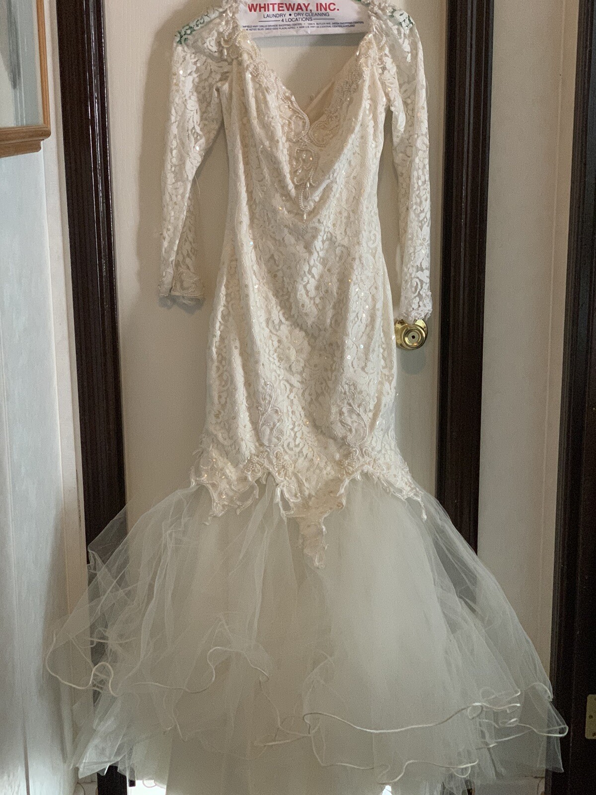 Vintage Bridal Originals Wedding dress Petite8 ivory Long Sleeve Mermaid Trumpet