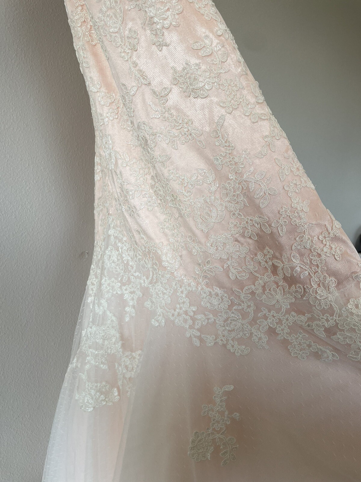Eureka Wedding Dress Women’s 3XL New With Tags Pink/White Lace Tulle Style 3510
