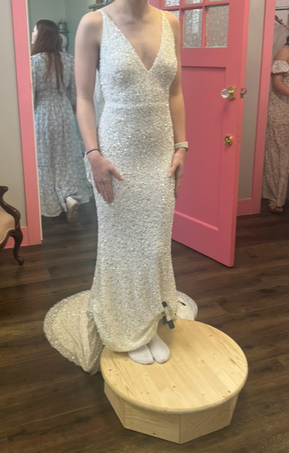 Brand New Size 4 Lotus Threads Brilliance Beaded Crystal Wedding Gown $2200!!