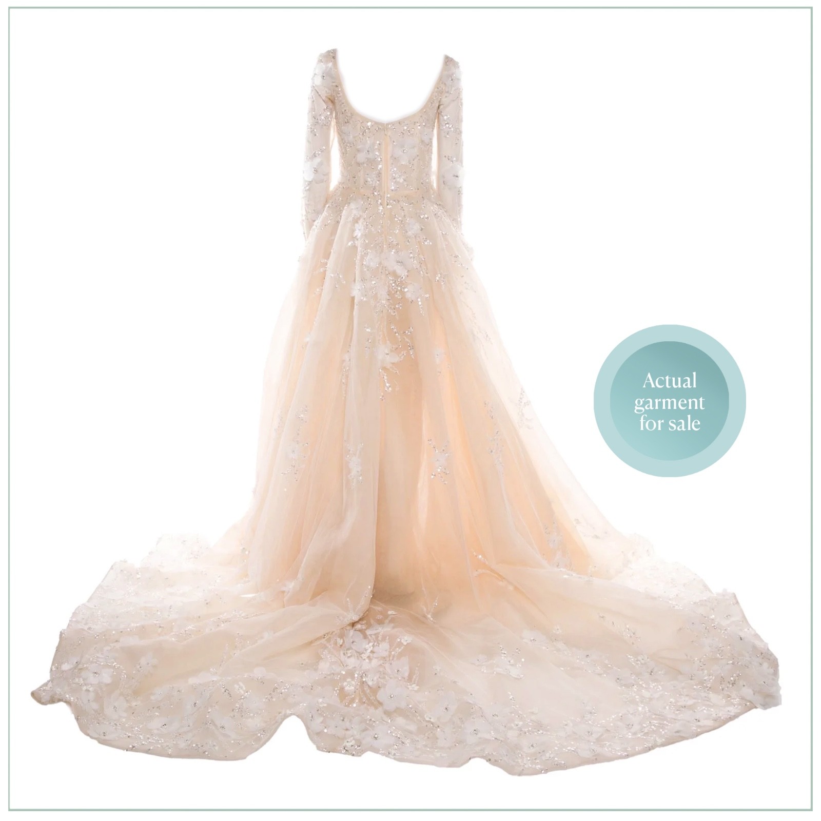 $21,750 Saiid Kobeisy Beaded Crystal Pearl Embellished Tulle Runway Bridal Gown