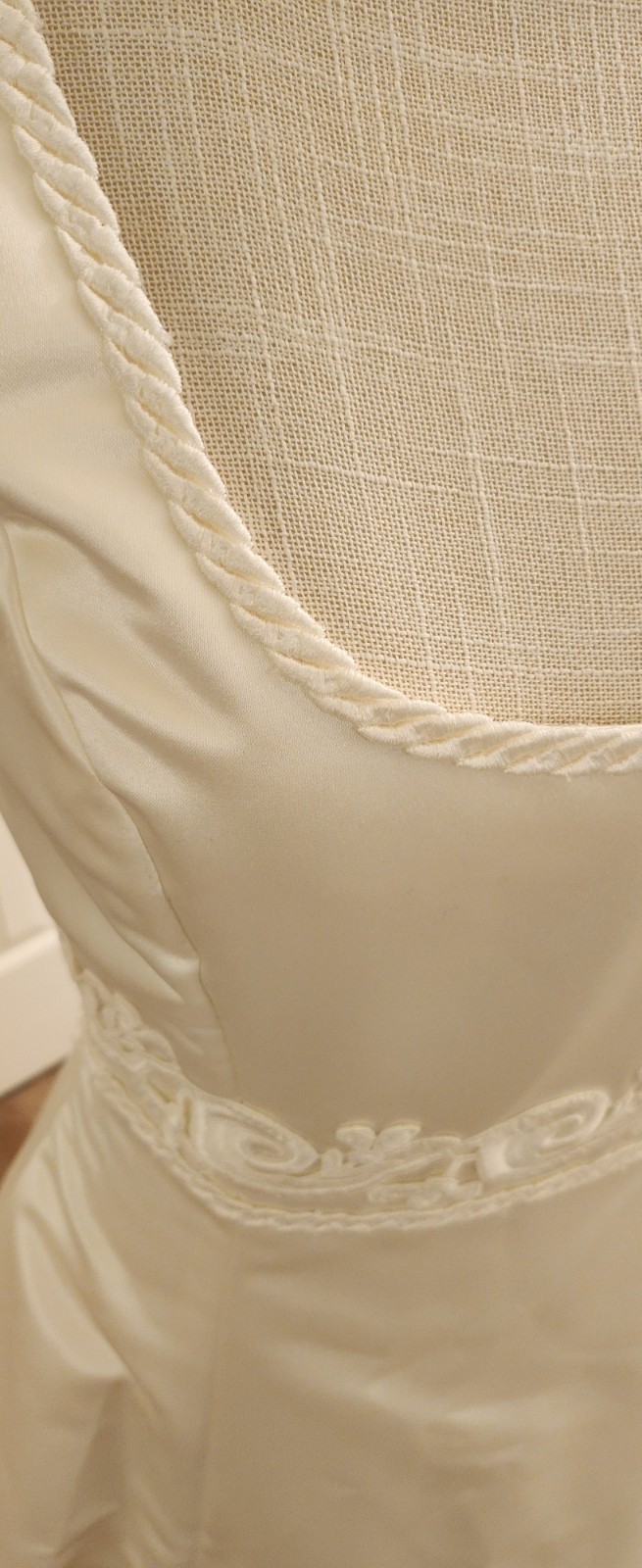 Demetrios champagne Embroidered A-Line Wedding Dress Cap Sleeve Square Neck