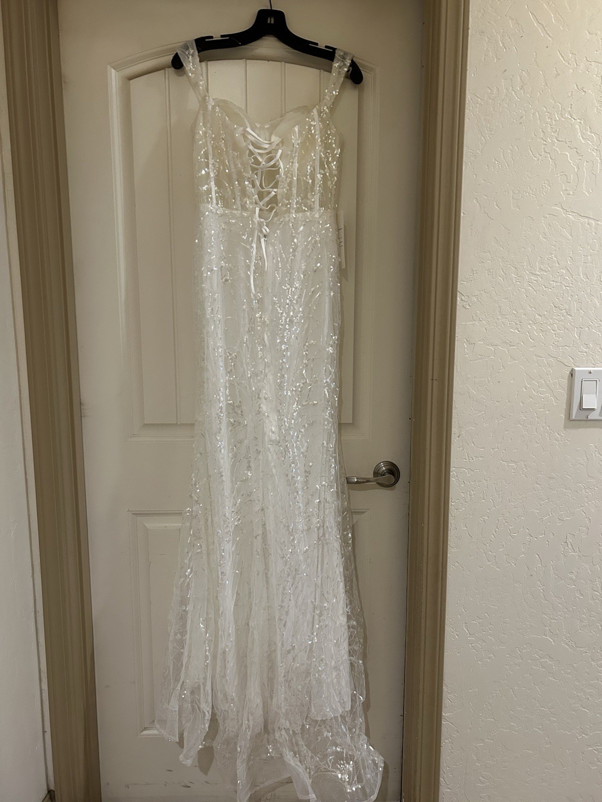 Wear Your Love White Sequin Sheath Dress Sleeveless Sweetheart Neck Full-Length