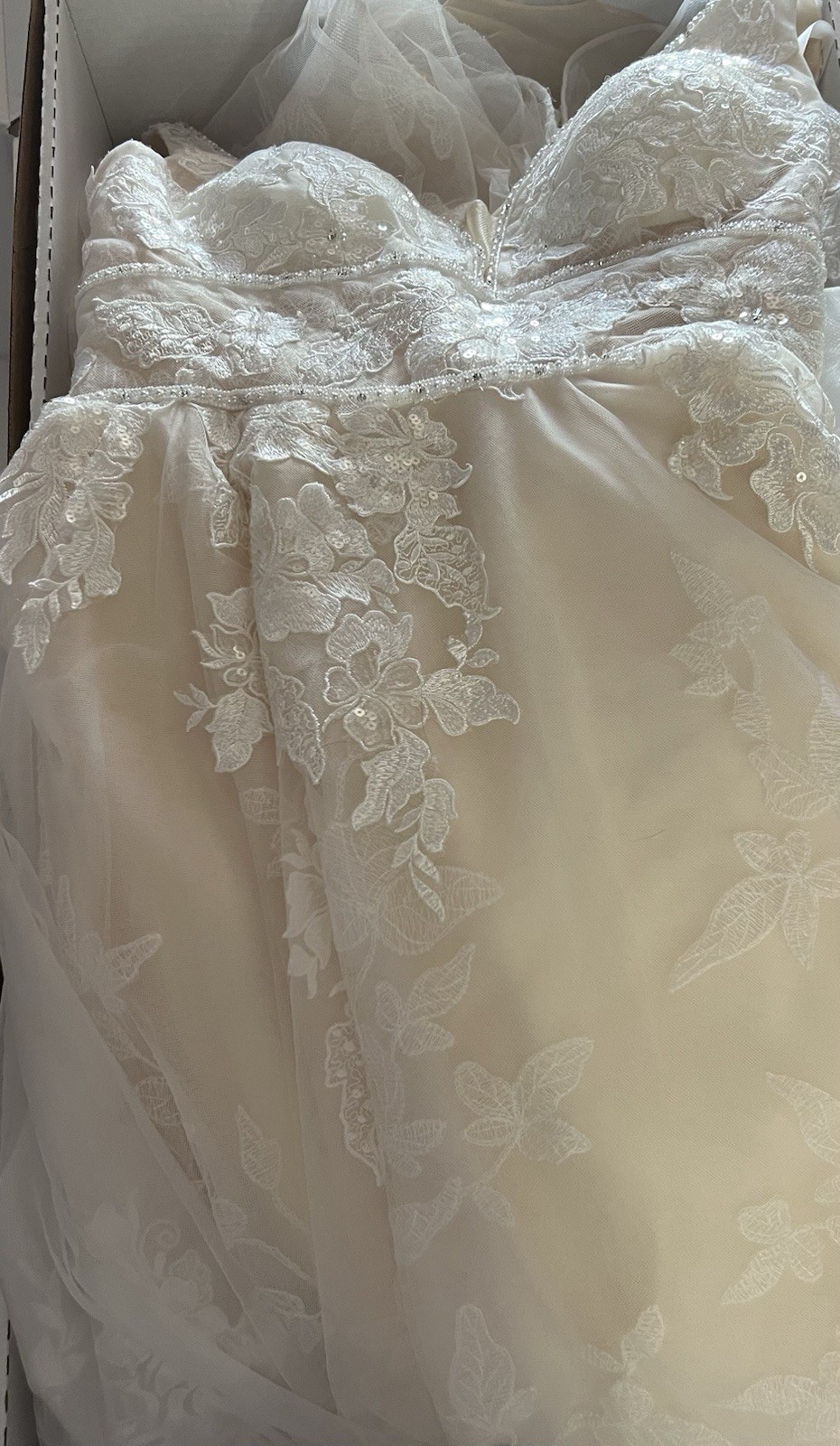Champagne A Line Wedding Dress Beaded Straps Plunging V Neckline Open V Back
