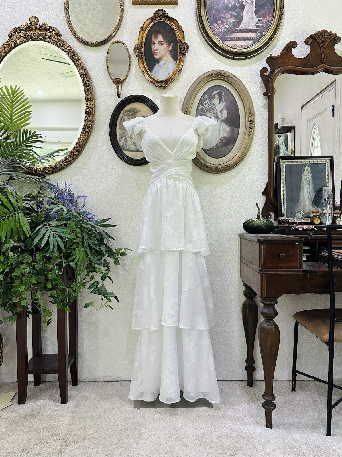 Romantic White Ruffle Dress | Cottagecore Bridal Dress | Beach Wedding