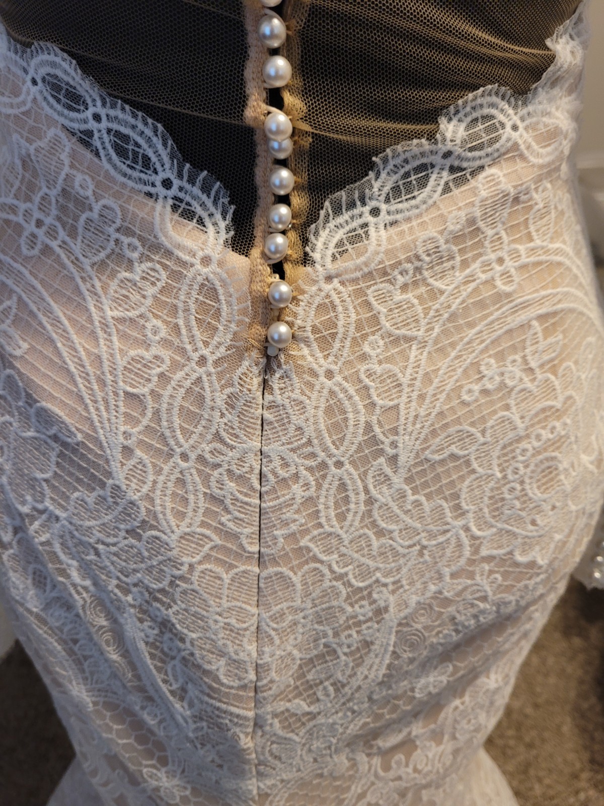 WATTERS IVORY LACE MERMAID WEDDING GOWN WOMENS SIZE 4