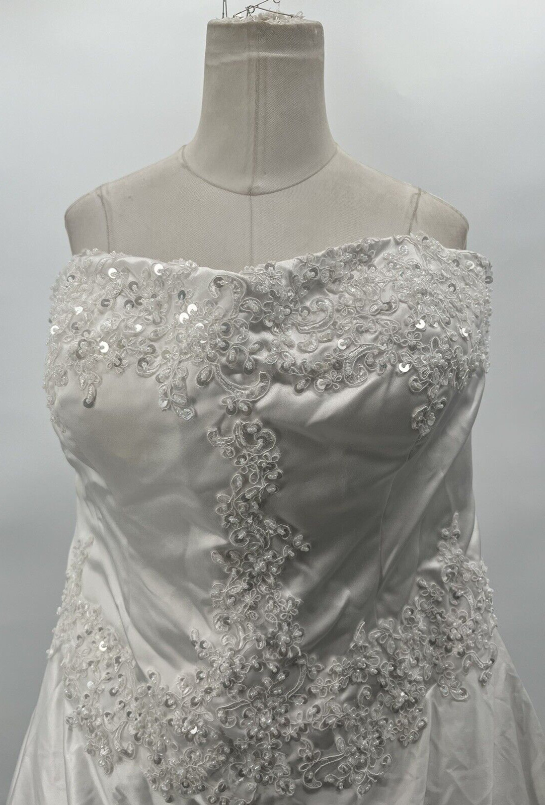 Women’s Beaded Sleeveless Corset Back White Wedding Bridal Dress Custom Size