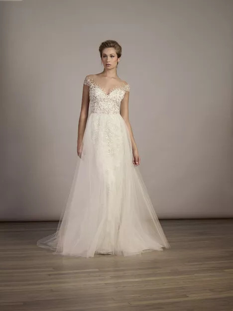 Liancarlo 5885 Wedding Dress 10 Champagne Floral Embroidery Illusion USA $6,985